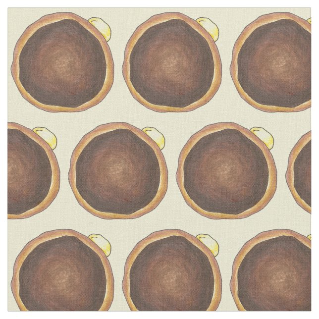 Boston Cream Donut Doughnut Donuts Fabric Tyg (Närbild)