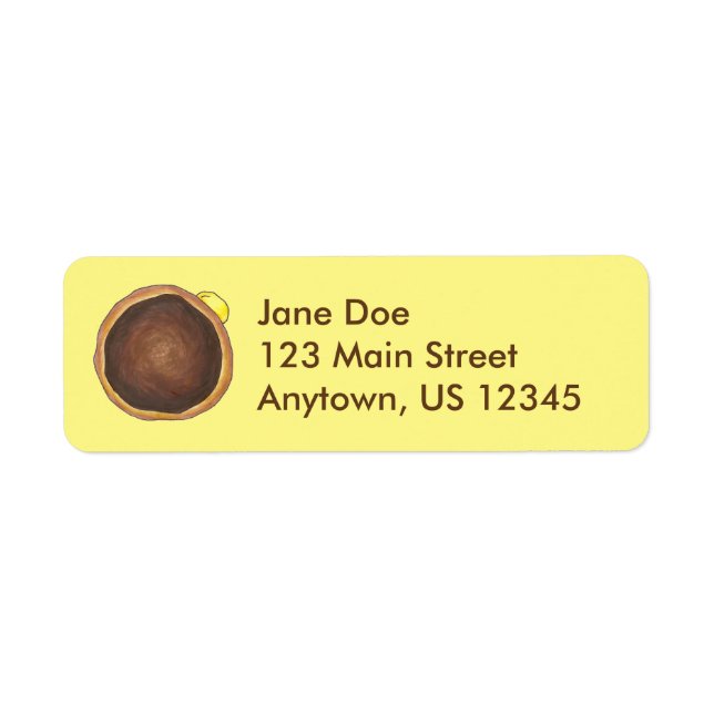 Boston Cream Donut Doughnut Labels Returadress Etikett (Framsidan)