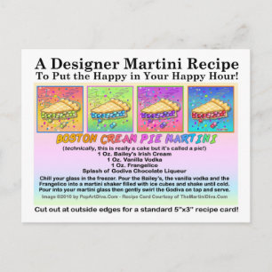 Boston Cream Paj Martini Recept Card-vykort Vykort