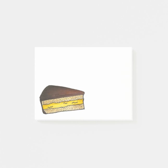 Boston Cream Paj Segce Dessert Foodie bokför sitt Post-it Block (Framsida)