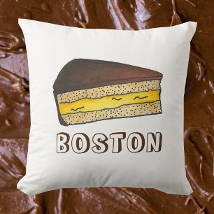 Boston Cream Paj Slice Food Dessert Massachusetts Kudde