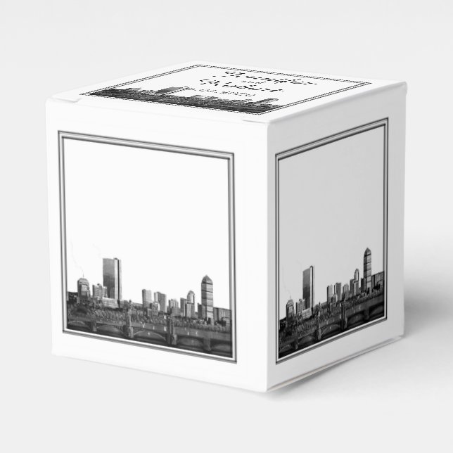 Boston Destination Wedding Favor Box Presentaskar (Framsidan Sidan)
