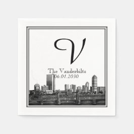 Boston Destination Wedding Napkin Pappersservett