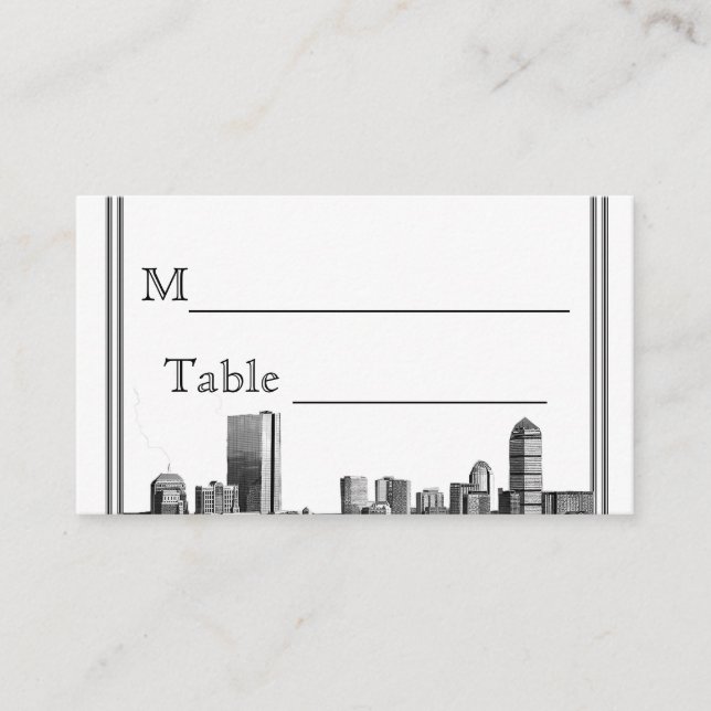 Boston Destinationsbröllopskort Placeringskort (Framsida)