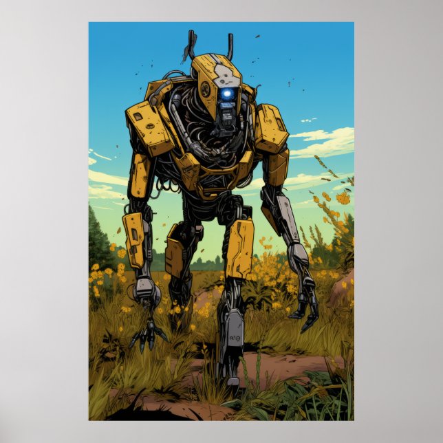 Boston Dynamics Robot i Hett Prairie Poster (Framsidan)