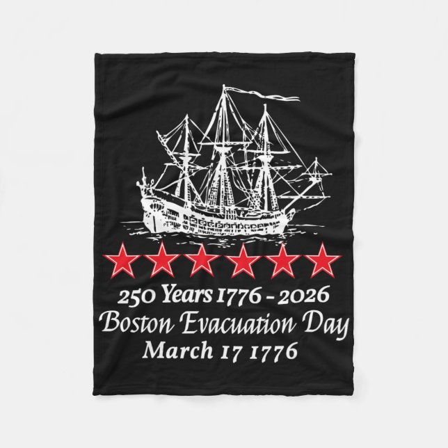 Boston Evacueringsdagen 1776 250 År Revolutionär Fleecefilt (Framsidan)