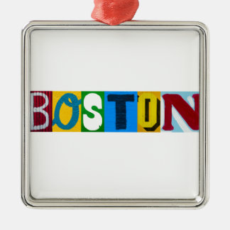 Boston färgrika brev julgransprydnad metall