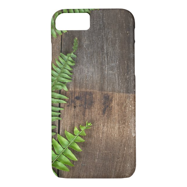 Boston fern gräns på trä Case-Mate iPhone skal (Baksida)