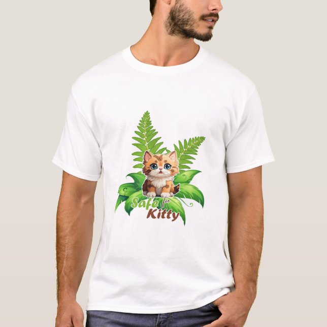 Boston Fern Katt Säker Växt Mamma Present T Shirt (Framsida)