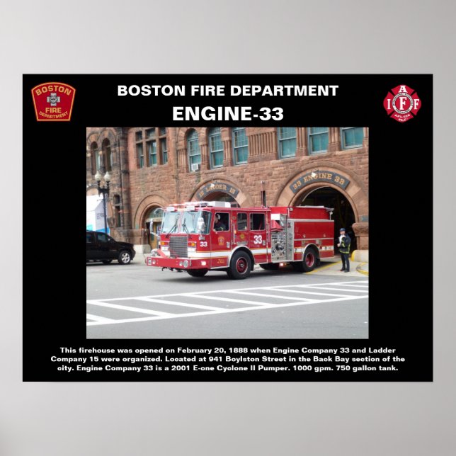 Boston Fire Dept. Engine-33 Poster (Framsidan)
