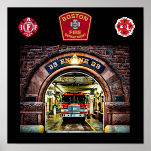 Boston Fire Engine-33 Print Poster