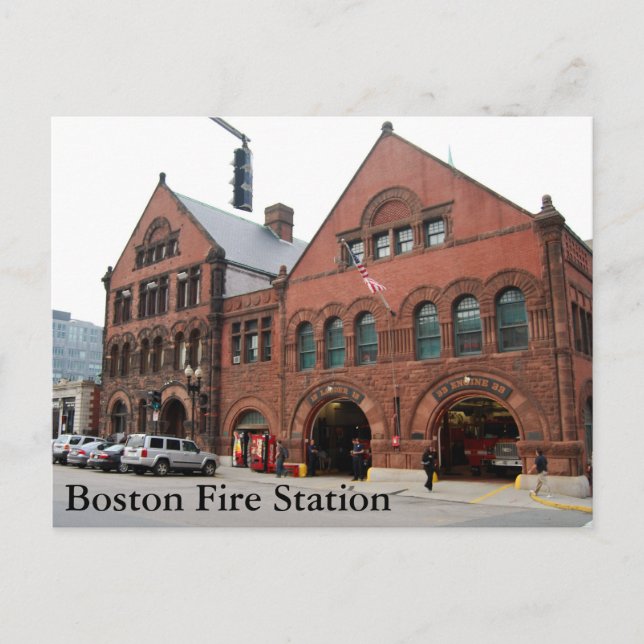 Boston Fire Station vykort (Framsida)