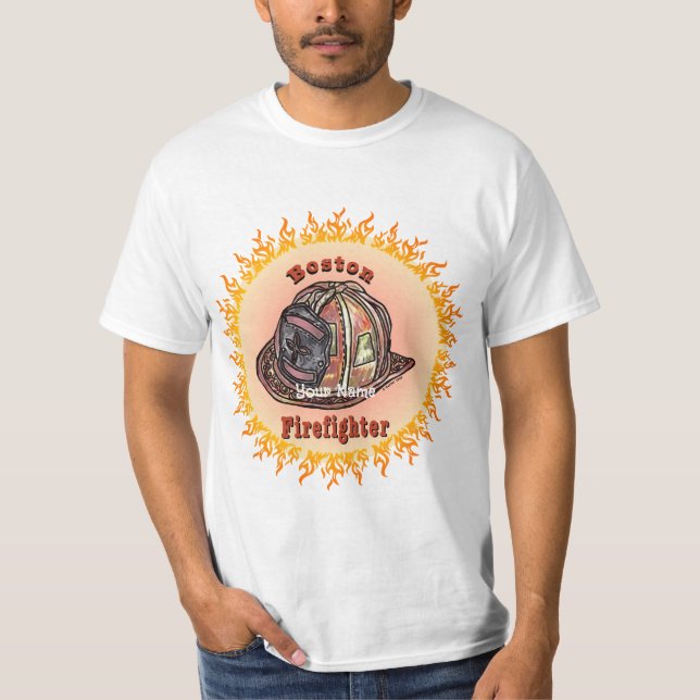 Boston Firefighter T Shirt (Framsida)