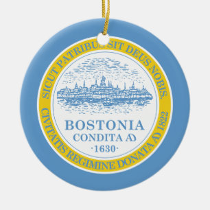 Boston Flagga Julgransprydnad Keramik