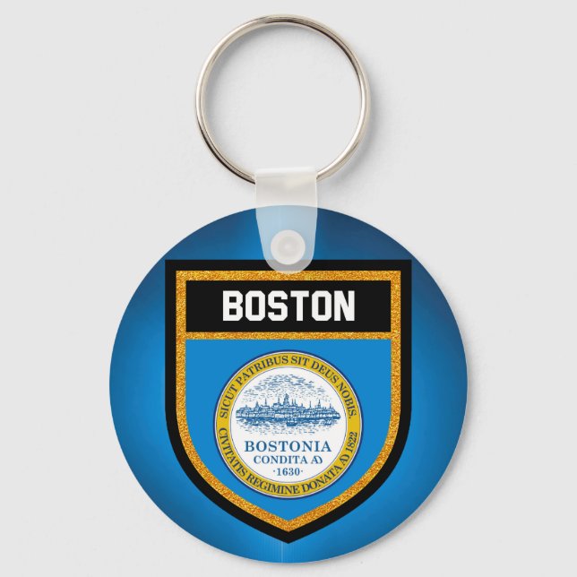 Boston Flagga Nyckelring (Framsida)