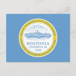 Boston Flagga Vykort