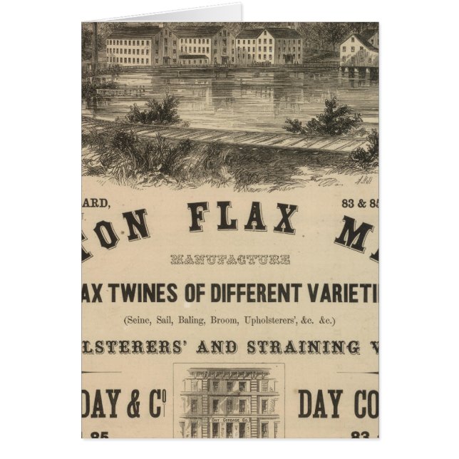 Boston Flax Mills Hälsningskort (Framsidan)