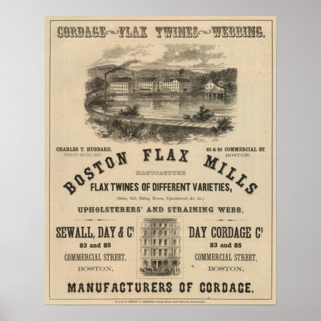 Boston Flax Mills Poster (Framsidan)
