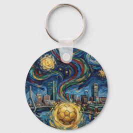 Boston Football Art 2026 Skyline Stadion Design Nyckelring