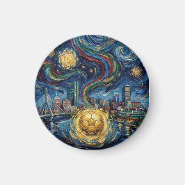 Boston Football Art 2026 Skyline Stadium Design Magnet