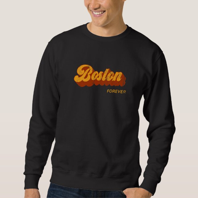 Boston Forever Resident Massachusetts Local Morsa  Lång Ärmad Tröja (Framsida)