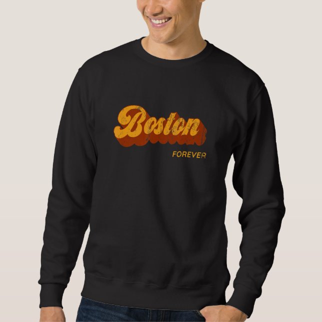 Boston Forever Resident Massachusetts Lokal Ma Tou Lång Ärmad Tröja (Framsida)