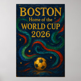 Boston Fotbollskonst 2026 Fotbollsdesign Poster