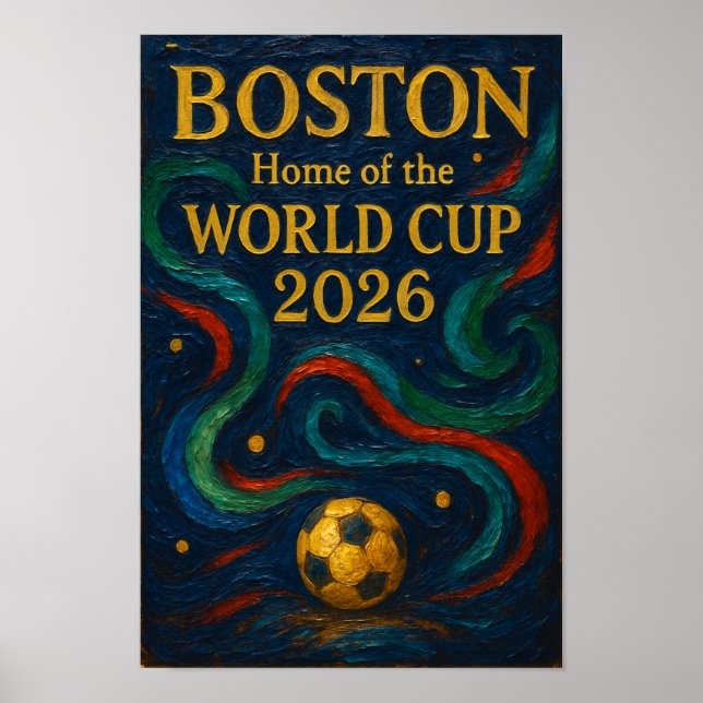Boston Fotbollskonst 2026 Fotbollsdesign Poster (Framsidan)