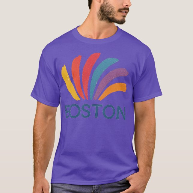 Boston Gas Tank Rainbow T Shirt (Framsida)