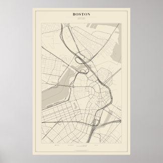 Boston Gatukartaaffisch Poster