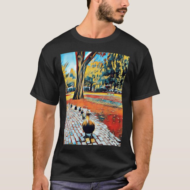 Boston Ge väg för ankungar T Shirt (Framsida)