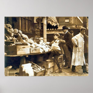 Boston grönsaksäljare - tidiga 1900s poster
