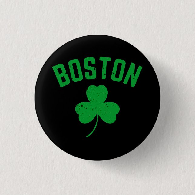 Boston Grönt Lucky Shamrock Knapp (Framsida)