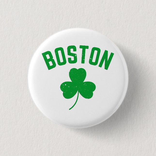 Boston Grönt Lucky Shamrock Knapp (Framsida)
