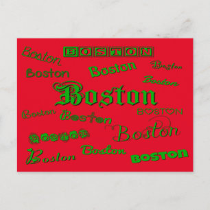 Boston Grönt Typsnitt Vykort