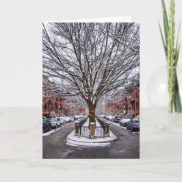 Boston-hälsningskort i syd vid vinterslutet kort