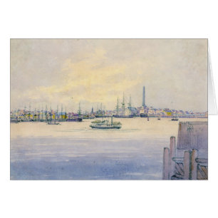Boston hamn 1846 hälsningskort