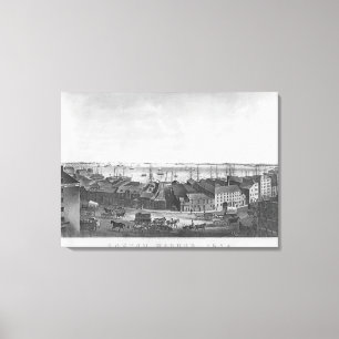Boston hamn, 1854 canvastryck