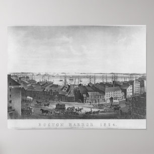 Boston hamn, 1854 poster