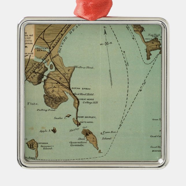 Boston hamn julgransprydnad metall (Framsidan)