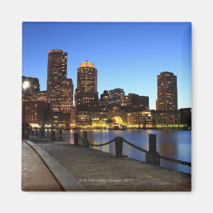 Boston hamn och horisont. Boston är en av 6na Magnet