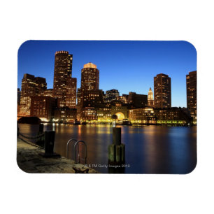 Boston hamn och horisont. Boston är en av 7na Magnet