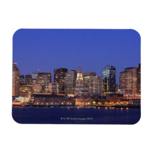 Boston hamn och horisont. Boston är en av 9na Magnet