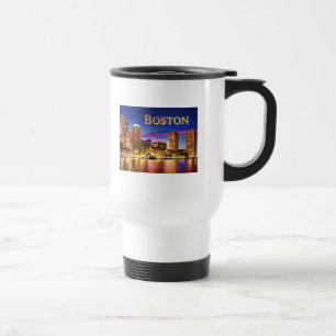 Boston hamn på natttext BOSTON Resemugg