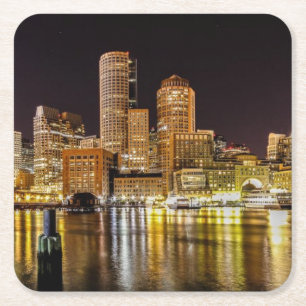 Boston hamn underlägg papper kvadrat