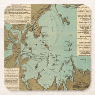 Boston hamn underlägg papper kvadrat