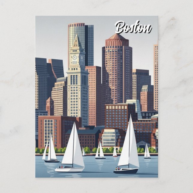 Boston Harbor Resor Vykort (Framsida)