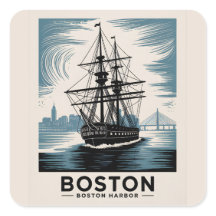 Boston Harbor Retro Tall Frakt Vintage Nautical