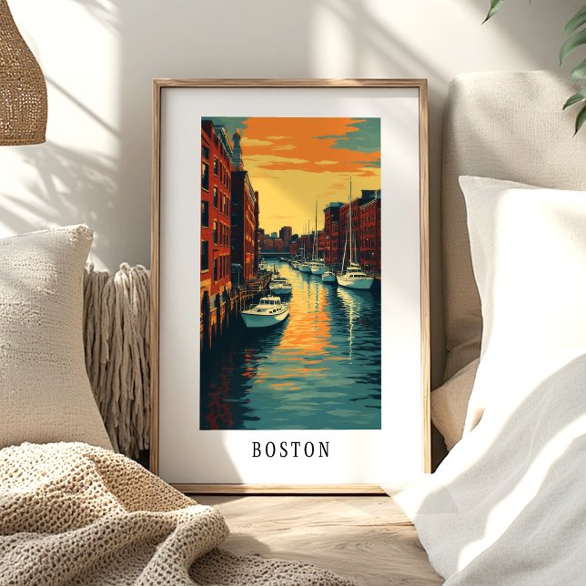 Boston Harbor Solnedgång Poster (Skapare uppladdad)