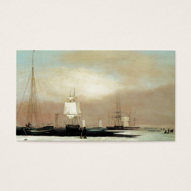 Boston Harbour 1835 Visitkort (Framsidan)